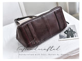 Vintage Brown Leather Boston Bag Small Shoulder brown Leather Bowling Bag Womens - Annie Jewel