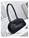 Genuine Leather Mini Duffle Handbag Retro Small Leather Top Handle Bag Long Strap Womens - Annie Jewel