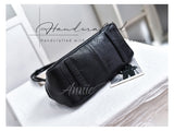 details of Leather Boston Bag Small Shoulder Leather Bowling Bag Womens - Annie Jewel