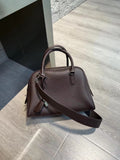 Women's Genuine Leather Bowling Bag Bowler Handbag 