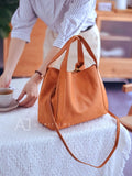 brown leather Tote Genuine Leather Bucket Tote Bag Womens