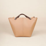 tan Bucket Tote Purse With Shoulder Strap And Handles Leather Bucket Tote Bag 