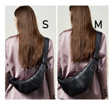 Leather Croissant Bags, Lambskin Croissant Bag, Croissant Sling Bags, Leather Crossbody Bag, Croissant Shoulder Bags, Unisex Bags - Annie Jewel