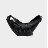 Leather Croissant Bags, Lambskin Croissant Bag, Croissant Sling Bags, Leather Crossbody Bag, Croissant Shoulder Bags, Unisex Bags - Annie Jewel