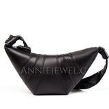 Leather Croissant Bags, Lambskin Croissant Bag, Croissant Sling Bags, Leather Crossbody Bag, Croissant Shoulder Bags, Unisex Bags - Annie Jewel