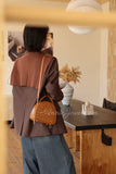 Genuine Leather Woven Mini Dome Purse Leather Crossbody Handbag Womens