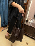 Women's Black Leather Hobo Tote Bag Black Hobo Shoulder Bag Hobo Bucket Bag 