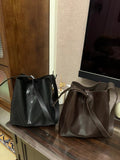 Women's Black Leather Hobo Tote Bag Black Hobo Shoulder Bag Hobo Bucket Bag 