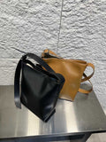 Women's Black Leather Hobo Tote Bag Black Hobo Shoulder Bag Hobo Bucket Bag 