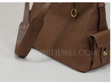 details of Leather Hobo Purses With Outside Pockets
