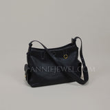 black Leather Hobo Purses With Outside Pockets leather Hobo Bag With Zipper Womens - Annie Jewel