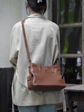 brown Leather Hobo Purses With Outside Pockets leather Hobo Bag With Zipper Womens - Annie Jewel