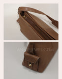 details of Leather Hobo Purses With Outside Pockets