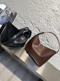 Women's Leather Hobo Shoulder Bag Brown Leather Hobo Purse Bucket Bag 