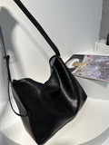 Women's Black Leather Hobo Tote Bag Black Hobo Shoulder Bag Hobo Bucket Bag 