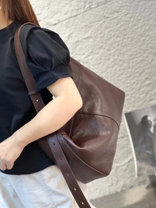 Women's Leather Hobo Shoulder Bag Brown Leather Hobo Purse Bucket Bag 