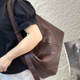 Women's Leather Hobo Shoulder Bag Brown Leather Hobo Purse Bucket Bag 