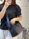 Women's Leather Hobo Shoulder Bag black Leather Hobo Purse Bucket Bag 