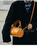 Mini Leather Handbag with Shoulder Strap Small Leather Zip Top Bag Leather Mini Boston Bag Womens