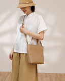 Leather Mini Tote Tan Tote Purse Leather Crossbody Tote Bag Womens 