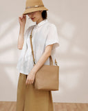 small leather tote genuine Leather Crossbody Tote Bag Womens 