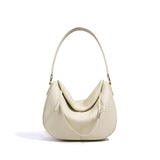 beige Leather Shoulder Bag Genuine Leather Over The Shoulder Bag Womens