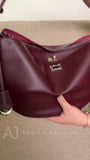 Burgundy Leather Shoulder Bag Genuine Leather Over The Shoulder Bag Womens 