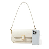 beige Leather Shoulder Bag Leather Over The Shoulder Purse Womens Leather Flap Bag