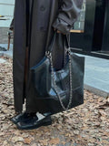 Womens Black Patent Leather Tote Bag Leather Over The Shoulder Purse 