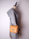 Genuine Leather Saddle Bag Purse tan Satchel Crossbody Bag Womens 