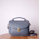 Genuine Leather Saddle Bag Purse blue Satchel Crossbody Bag Womens 