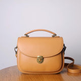 Genuine Leather Saddle Bag Purse tan Satchel Crossbody Bag Womens 