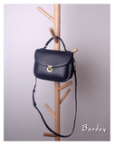 Genuine Leather Saddle Bag Purse Black Satchel Crossbody Bag Womens 