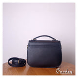 Genuine Leather Saddle Bag Purse Black Satchel Crossbody Bag Womens 