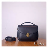 Genuine Leather Saddle Bag Purse Black Satchel Crossbody Bag Womens 