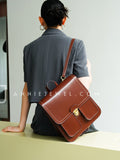 Small Brown Leather Backpack Womens Genuine Leather Satchel Backpack 