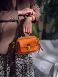 Women's Brown Leather Satchel Genuine Leather Satchel Crossbody Bag 