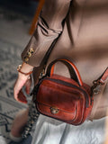 Women's Small Leather Satchel Genuine Leather Satchel Small Cute Satchel Bags