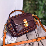 Women's Brown Leather Satchel Genuine Leather Satchel Crossbody Bag 