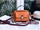 Women's Brown Leather Satchel Genuine Leather Satchel Crossbody Bag 