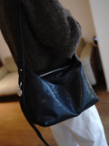 Black Zipper Leather Satchel Underarm Bag Purse For Women
