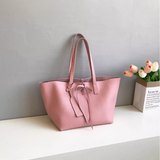 Genuine Leather Tote Bag Pink Leather Shopper Tote Soft Leather Ladies Purse 