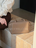 Women khaki Shoulder Purse Genuine Leather Shoulder Bag With Zipper - Annie Jewel