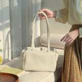 beige Medium Leather Shoulder Bag Cowhide Shoulder Bag Womens - Annie Jewel