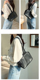 Women Black Shoulder Purse Genuine Leather Shoulder Bag With Zipper - Annie Jewel