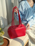 Women red Shoulder Purse Genuine Leather Shoulder Bag With Zipper - Annie Jewel