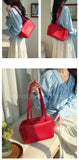 Women red Shoulder Purse Genuine Leather Shoulder Bag With Zipper - Annie Jewel