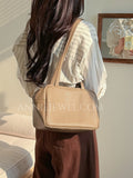 Women khaki Shoulder Purse Genuine Leather Shoulder Bag With Zipper - Annie Jewel