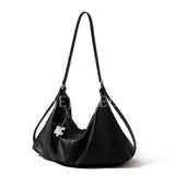 Black Leather Shoulder Tote Bag With Shoulder Strap Leather Shoulder Bag Tote Womens