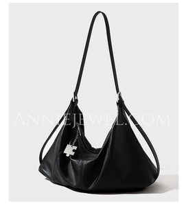 Black Leather Shoulder Tote Bag With Shoulder Strap Leather Shoulder Bag Tote Womens
